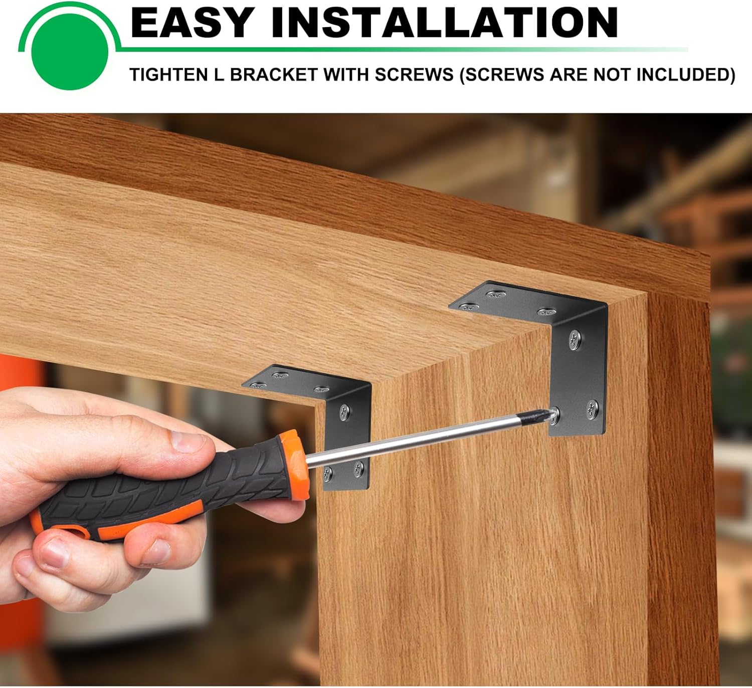 8 Pack Heavy Duty Corner Angle Brackets for Outdoor Framing 6" x 5" 90 Degree Thickness 3mm(1/8"), L Bracket for Wood 6X6