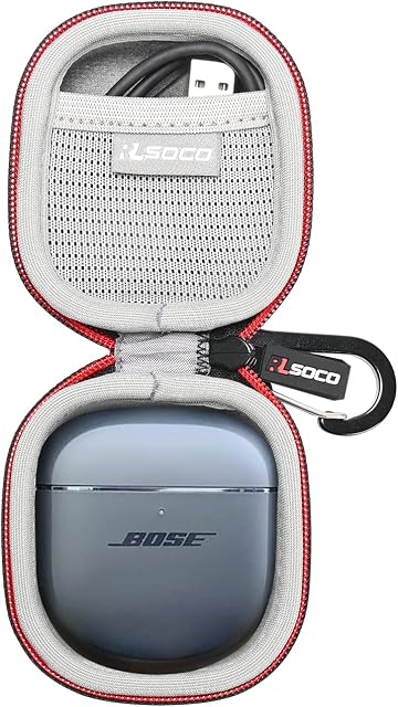 RLSOCO Hard Case for Bose QuietComfort Earbuds II/Earbuds 2 In-Ear Headphones(Black)