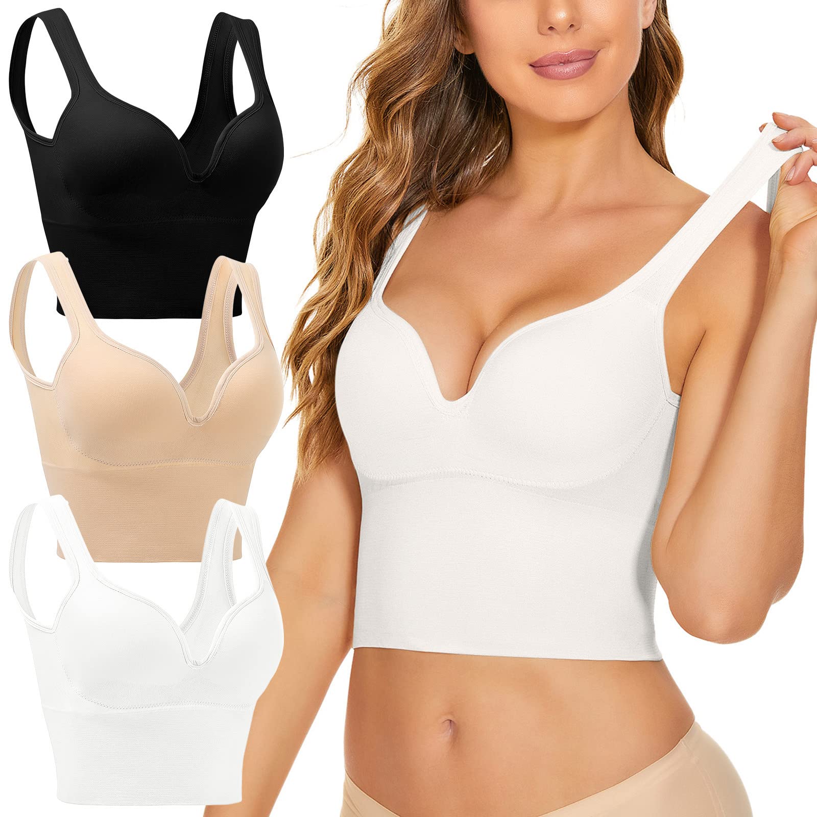 Reggiseno sportivo da palestra da donna con cinghie di supporto senza schienale reggiseni sportivi da allenamento con palangari ad alto impatto corsa comodo reggiseno sportivo ad alto supporto per