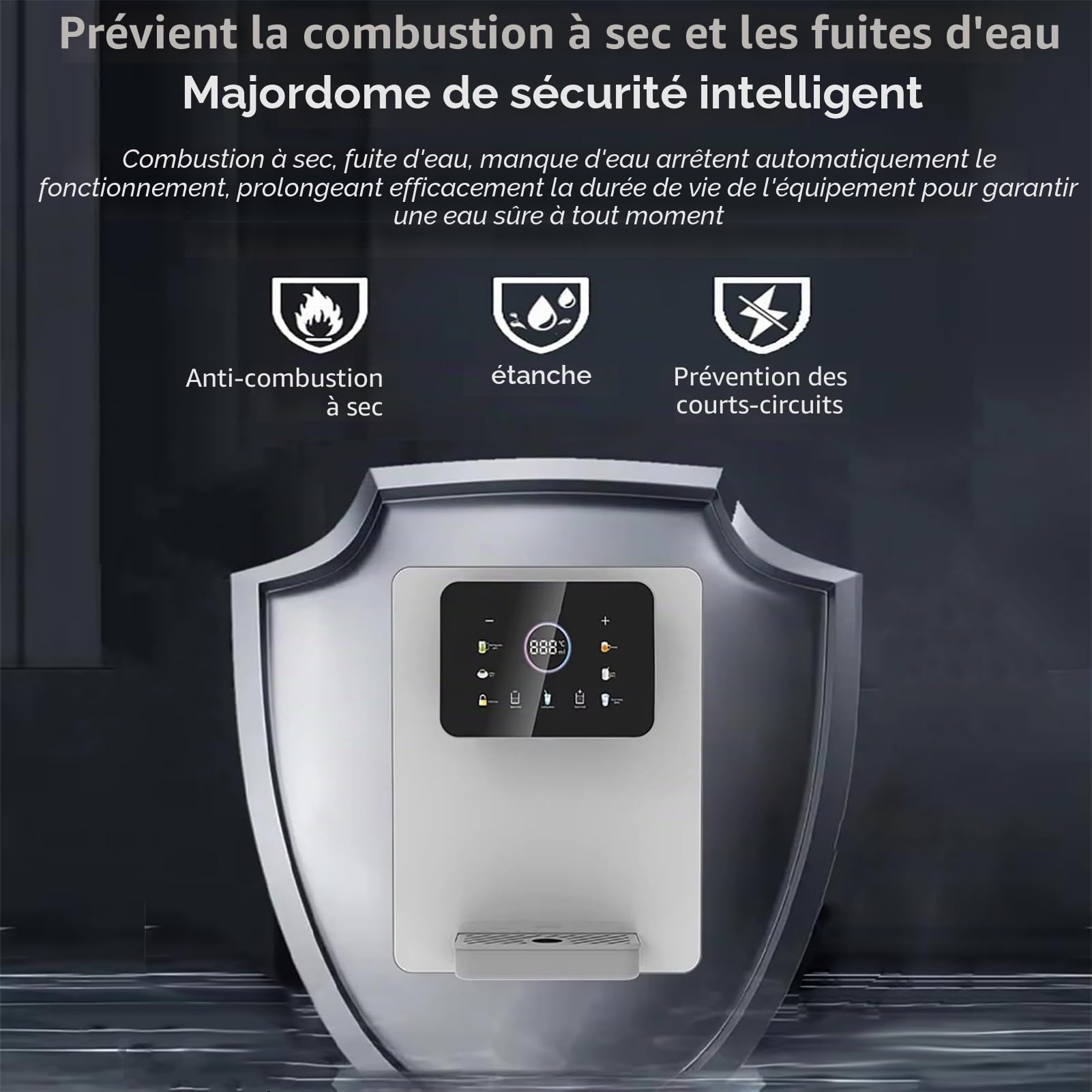 Générique Distributeur d'eau Chaude et Froide sur Secteur d'eau Et Mural Distributeur Mural alimenté Secteur de 2200 w Fontaine a Eau Autonome par Le réseau