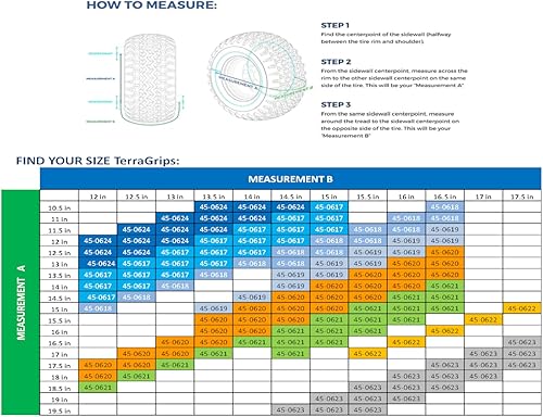 Miniatura 5 de TerraKing 45-0624 TerraGrips-18 x 8.5-10 neumáticos; diseñado para montar en tractores de césped y jardín para nieve