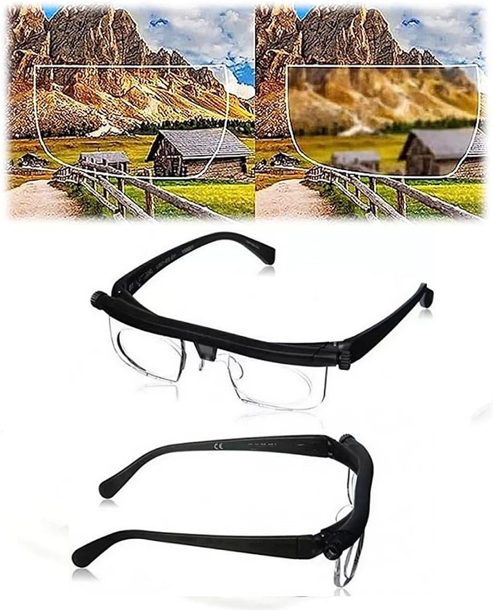 KOYPEM2 PCS Adjustable Focus Glasses,Focus Adjustable Glasses,Flex Focal Glasses,Flexvision Glasses,Flexvision Adjustable Vision Glasses