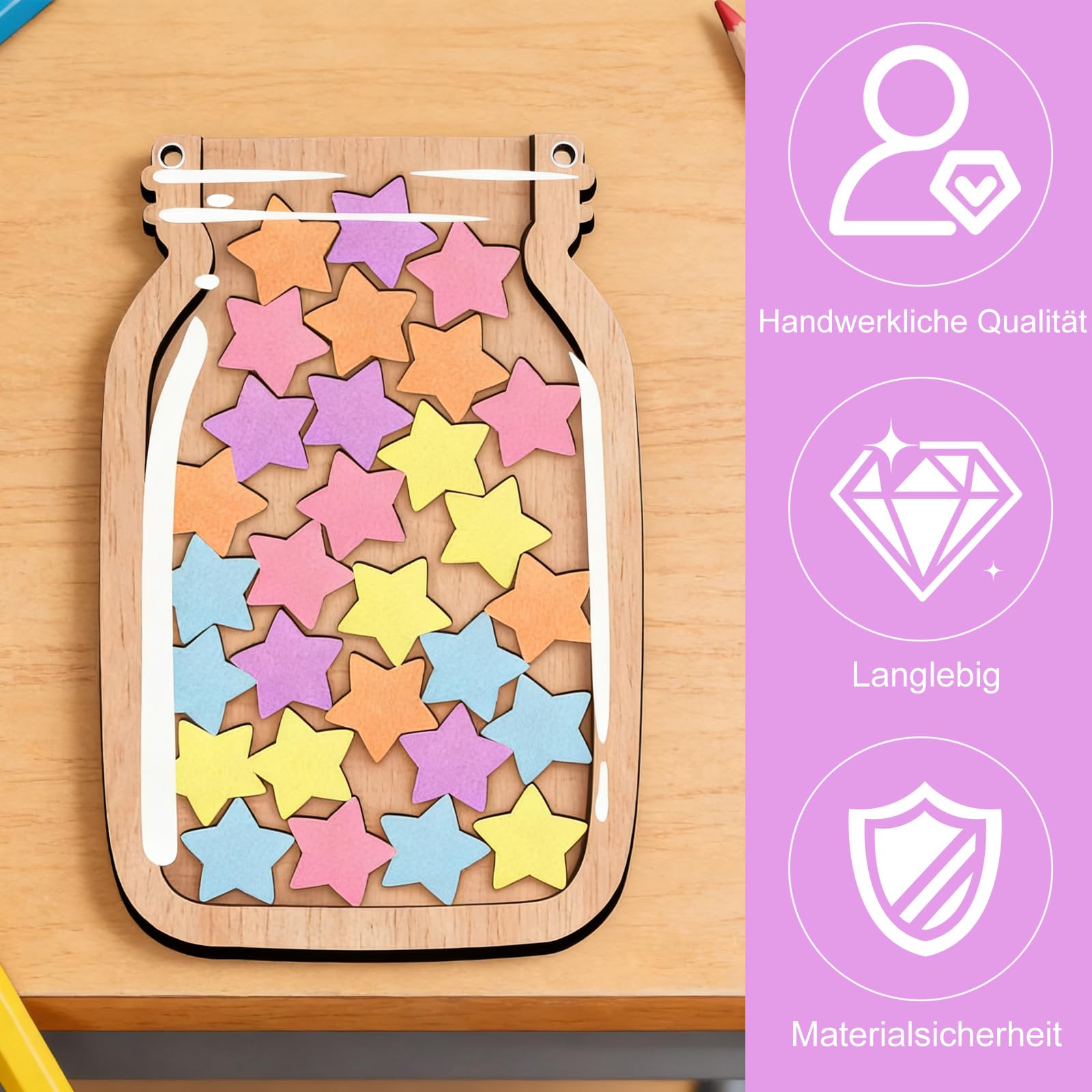 Tarro De Recompensas Magnético Infantil Con 45 Estrellas | Sistema De Buen Comportamiento Para Aula Y Hogar