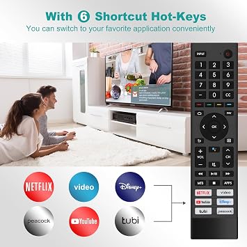 for Hisense Tv Remote Replacement,Universal Remote Control for Hisense Android Smart TVNo Voice, No Pairing Needed-Not for Hisense Fire & Roku TV
