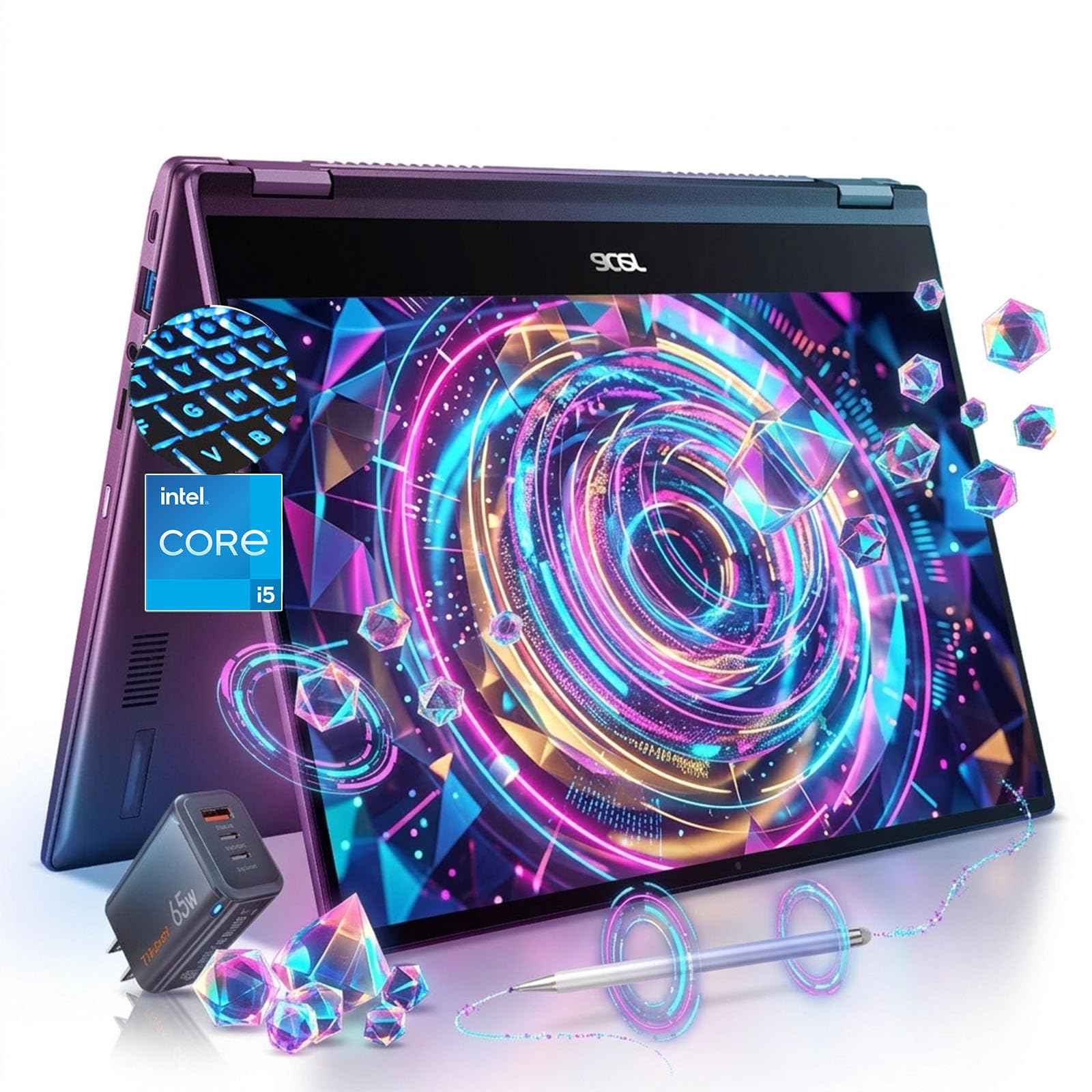 Acer Chromebook Plus 514 Touchscreen Laptop -14" FHD 2 in 1 -Intel Core i5-1334U -8GB RAM| SSD 512GB -Tastiera retroilluminata- Gaming Chrome Tablet Convertibile - Studenti Scuola Bambini