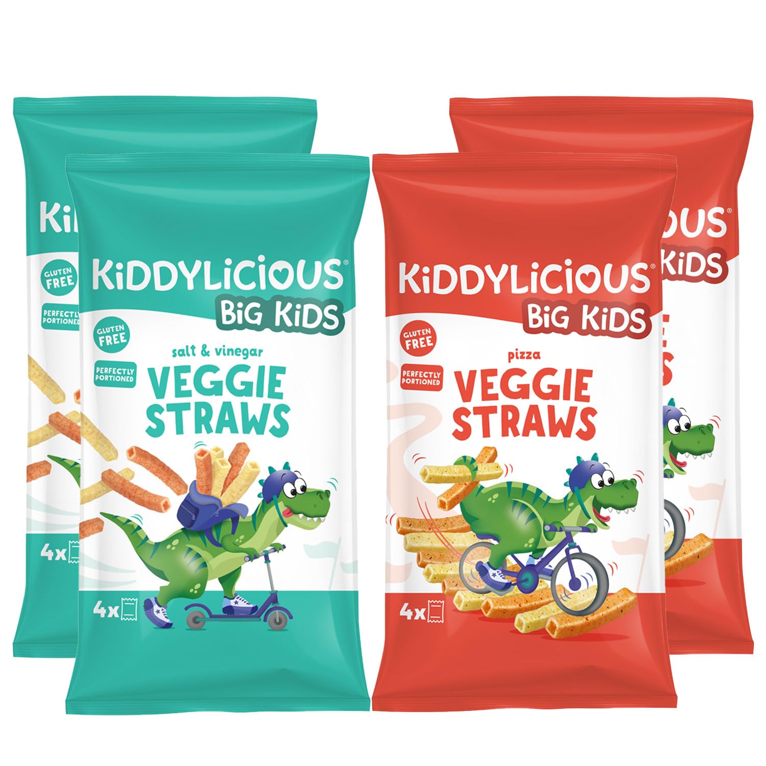 – Kiddylicious Veggie Straws Variety Pack (2x Pizza & 2x Salt & Vinegar) | Delicious Finger Food Kids Snack | Gluten Free | Suitable for 3+ Years | 4 Packs (4x48gm)