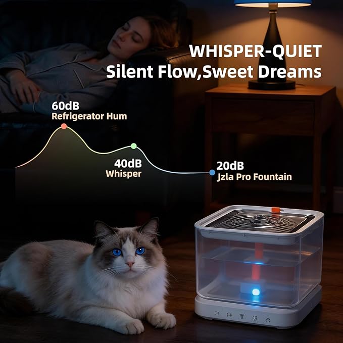 Fuente de Agua para Gatos Inalámbrica Jzla pro 3L con Sensor de Movimiento miniatura 3