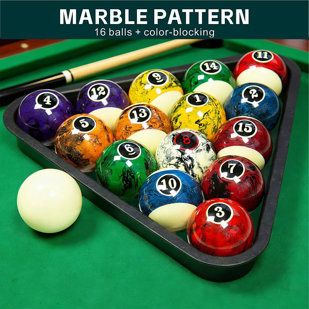 Premium 57mm Pool Ball Set - Durable Resin Billiard Balls Set for Professional & Home Game Rooms
