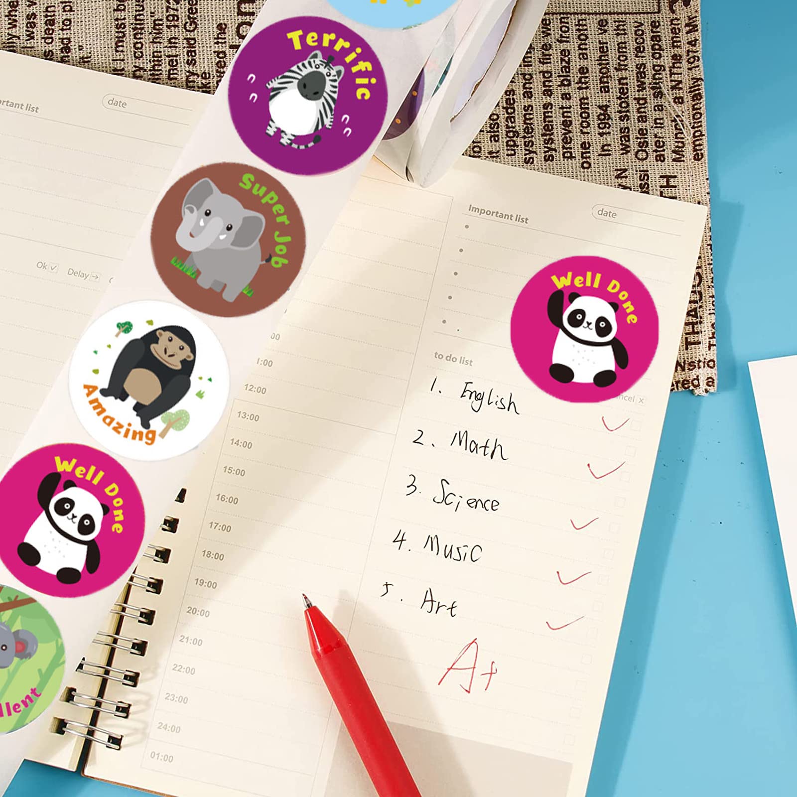 Autocollants De Récompense Animaux 2000 Pièces - Gommettes Motivation Pour Enfants Et Enseignants