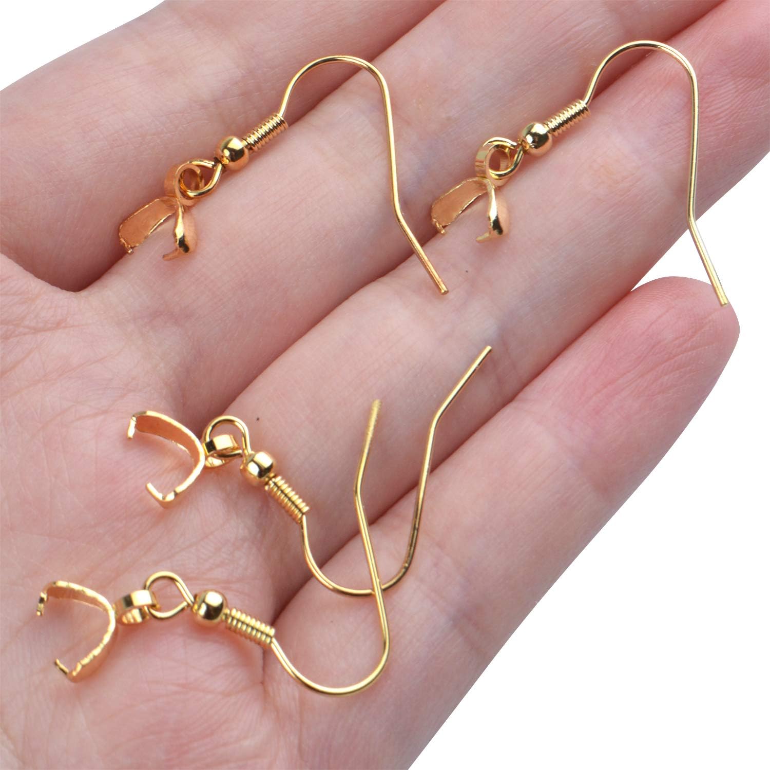 50pcs Stainless Steel Earring Hooks Hypoallergenic French Wire Earring Ball Hooks with Pendant Clasp for Crafts DIY Jewelry Making - Image 7
