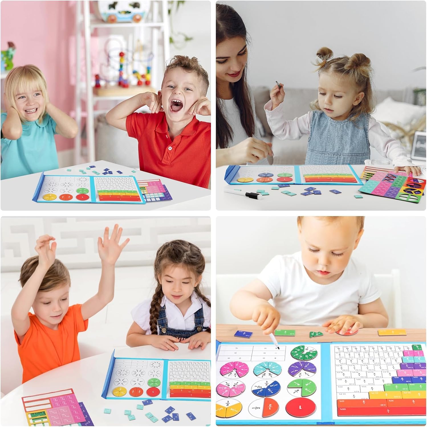 Puzzle Educativo Sulla Frazione Magnetica, Piastrelle Magnetiche Frazioni, Matematica Montessori Primaria, Set per Bambini