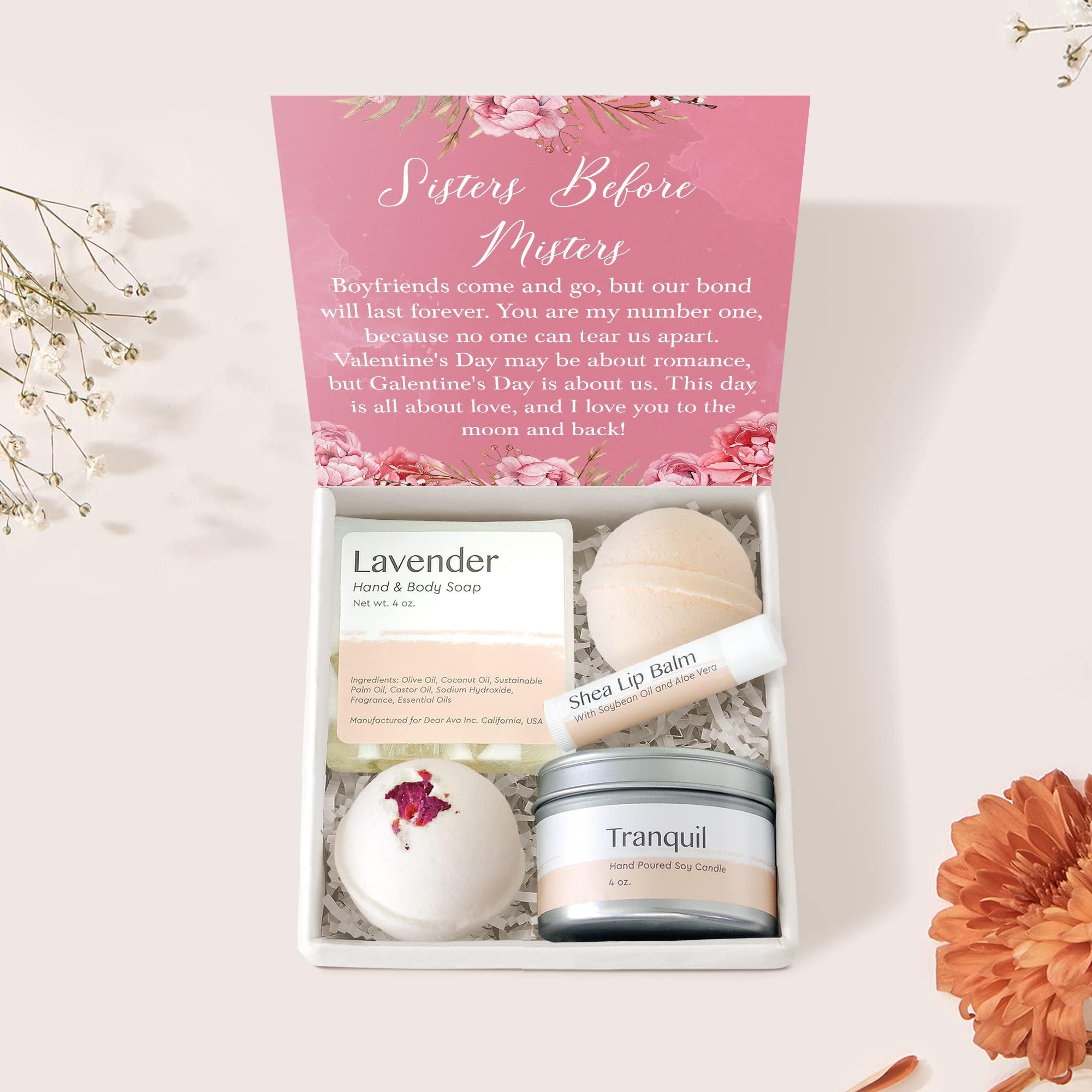 Best Friends Gift Box, Christmas Gift for Best, Long Distance, Quotes, Heartfelt Card & Spa Gift for Birthday, Holidays and More (Valentine's Day Gift)