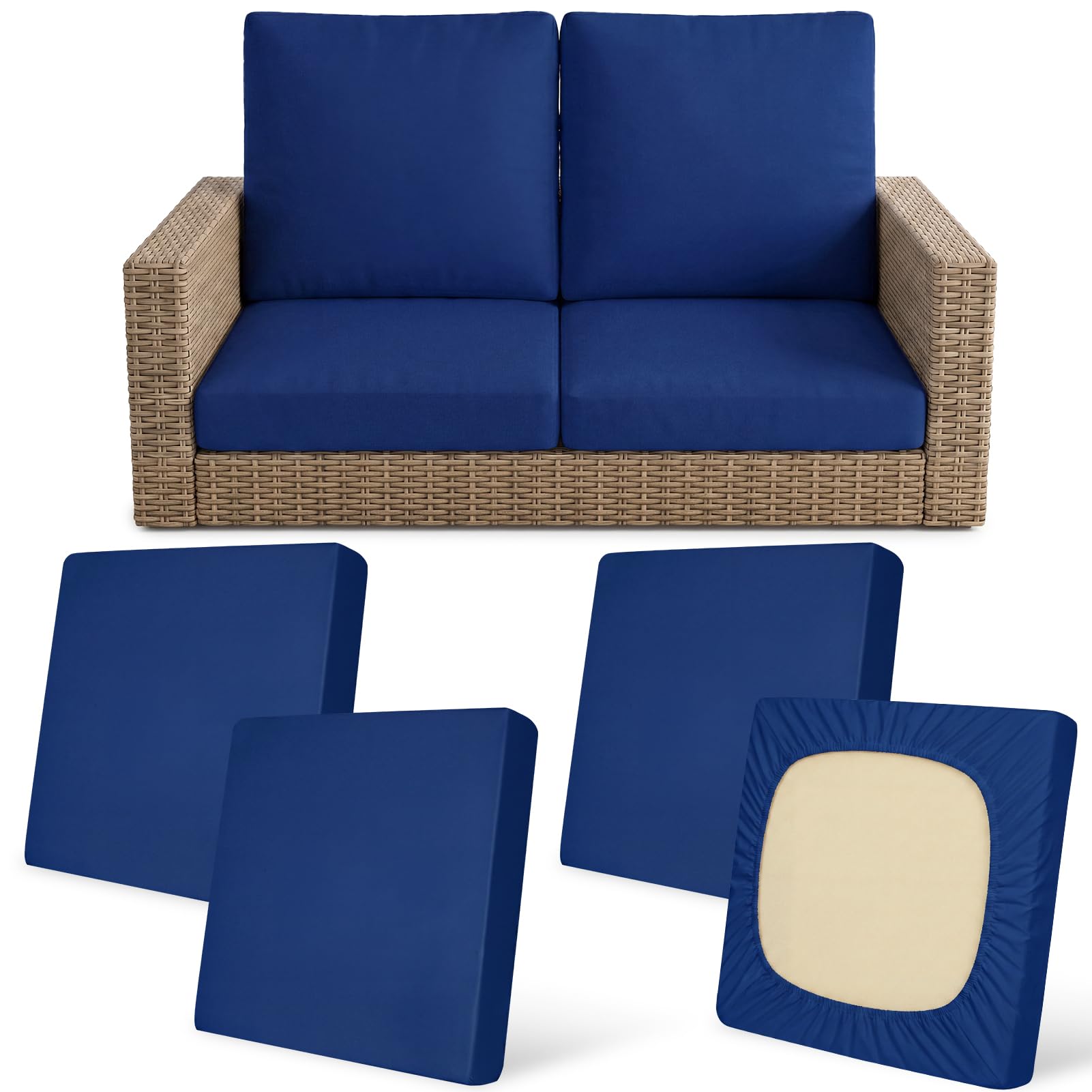 Photo 1 of 12Pcs Patio Cushion Covers Stretch Outdoor Furniture Protector Slipcovers