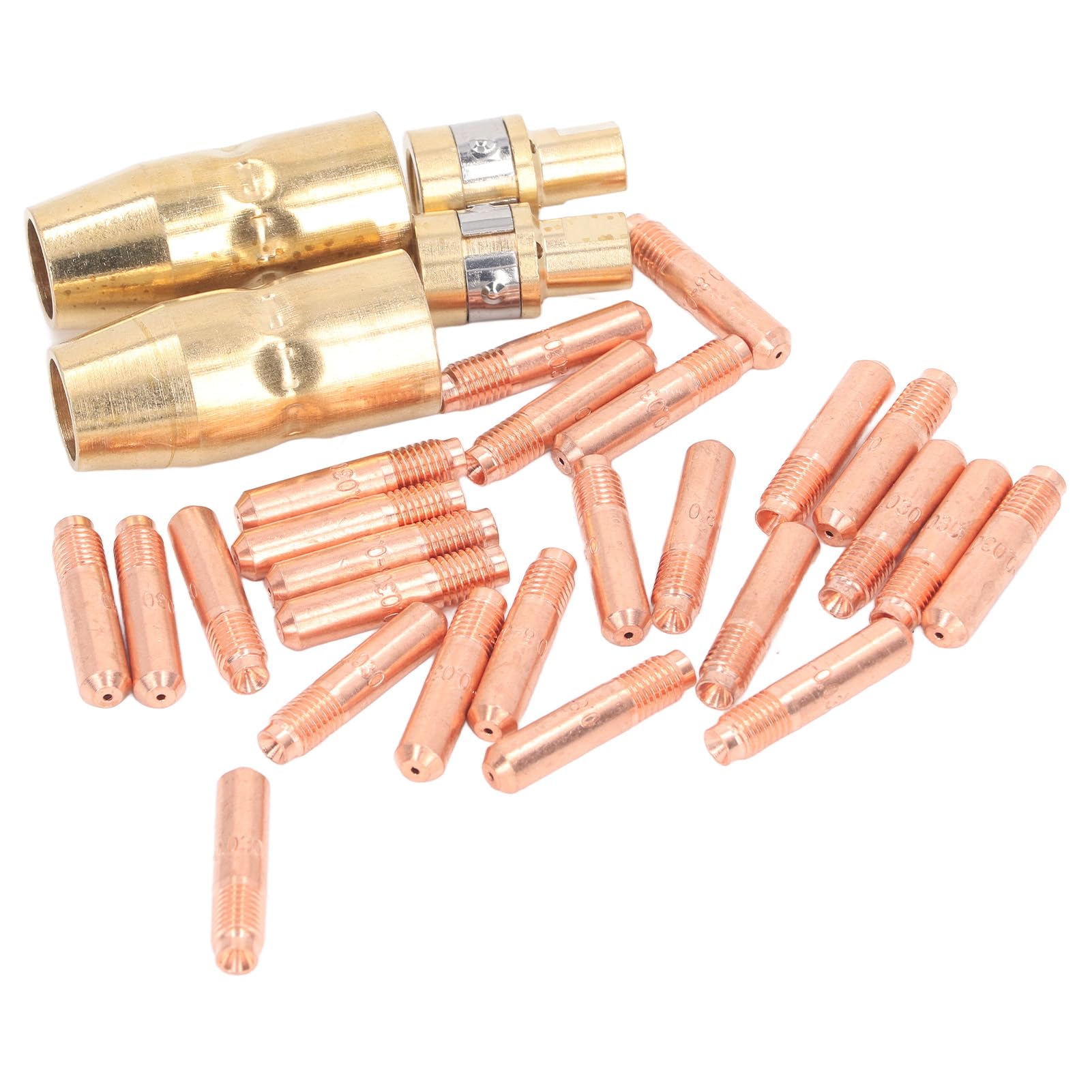 Kit Consumibles de Soldadura, 25 Piezas Puntas de Contacto 2 Boquillas 2
