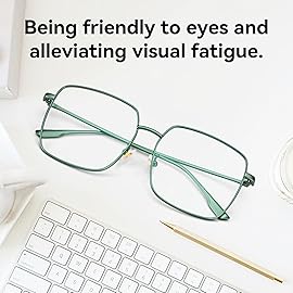 Dollger Blue Light Blocking Glasses women Oversized UV Green Fashion Bluelight Glasses matal square Eyeglasses Frame Green