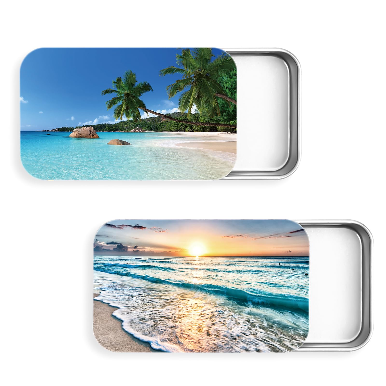 2Pack Travel Floss Picks Case, Refillable Portable Floss Pick Holder and Dispenser, Small Tin Box Containers.