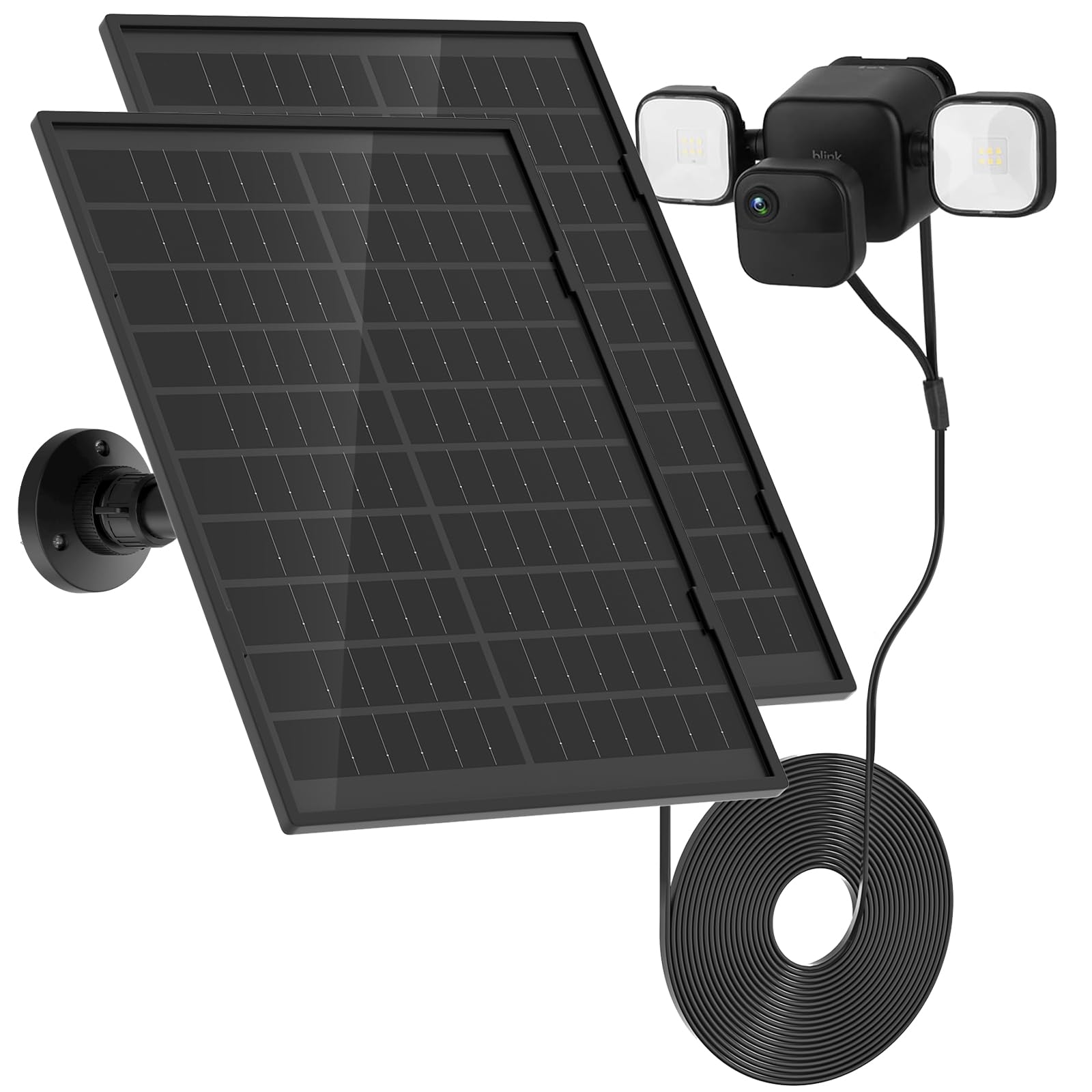 UYODM 2 Pack 10W Solar Panel for All-New Blink Outdoor 4 /(3rd Gen) Floodlight Camera,16.5Ft/5m Weatherproof Cable Power Your Blink Floodlight Camera Continuously (Floodlight & Cam NOT Included)