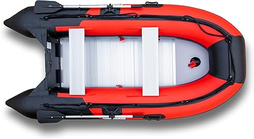 souocean Balsa inflable de 10.5 pies para barco, pesca, pontón, kayak, con suelo de aluminio