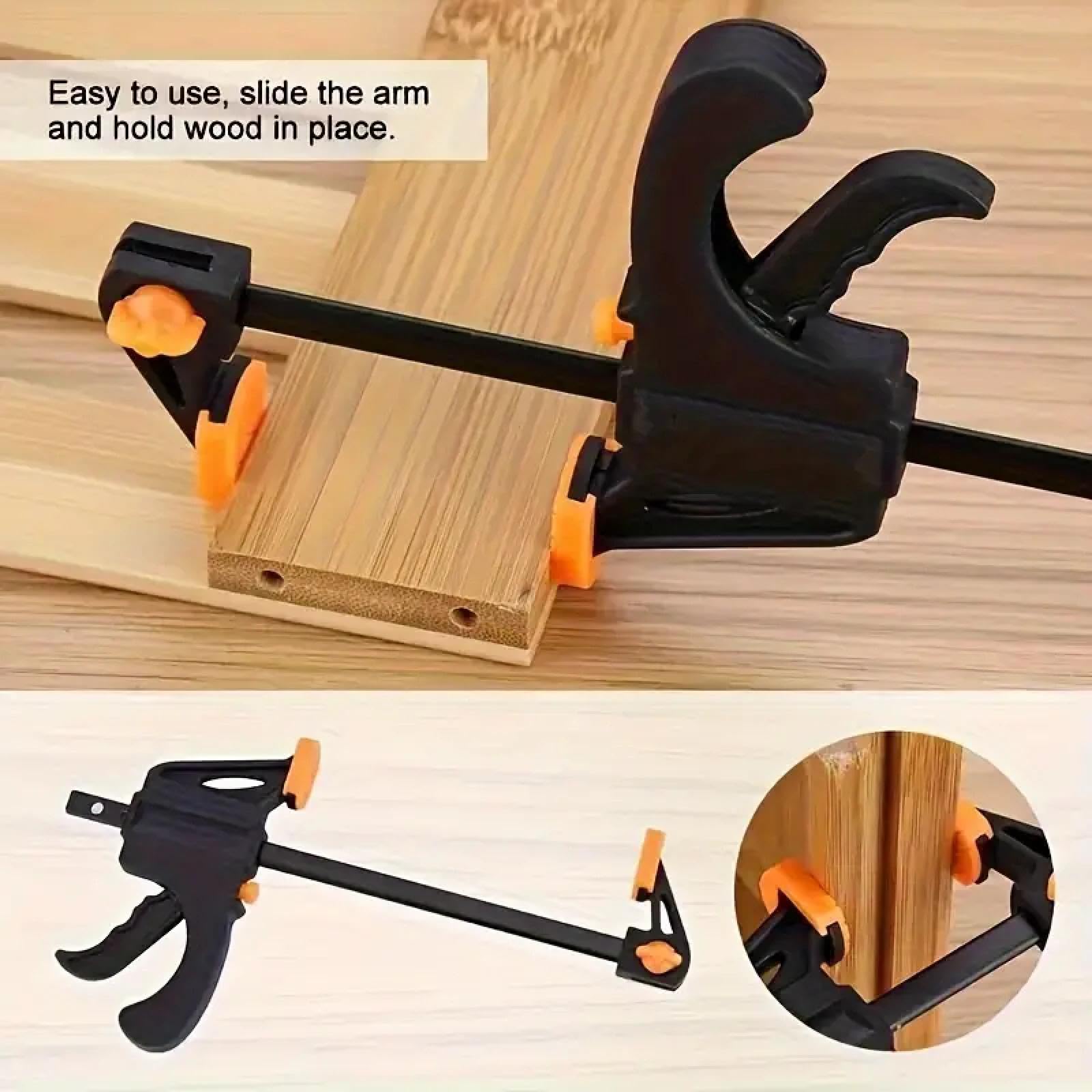 Zacisk stolarski F Twardy szybkozłączny zapadkowy zestaw zacisków Speed Squeeze Clip długi zestaw stolarski nylonowy gadżet narzędzie ręczne 4 cale (zacisk stolarski 2 szt.)