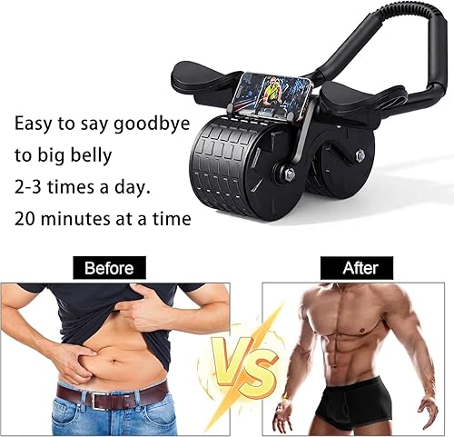 Miniatura 6 de New Ab Roller for Wheel, Home Workout Auto Rebound Abdominal Wheel, Ab Abdominal Exercise Roller with Elbow Support, Core Workout Equipment for
