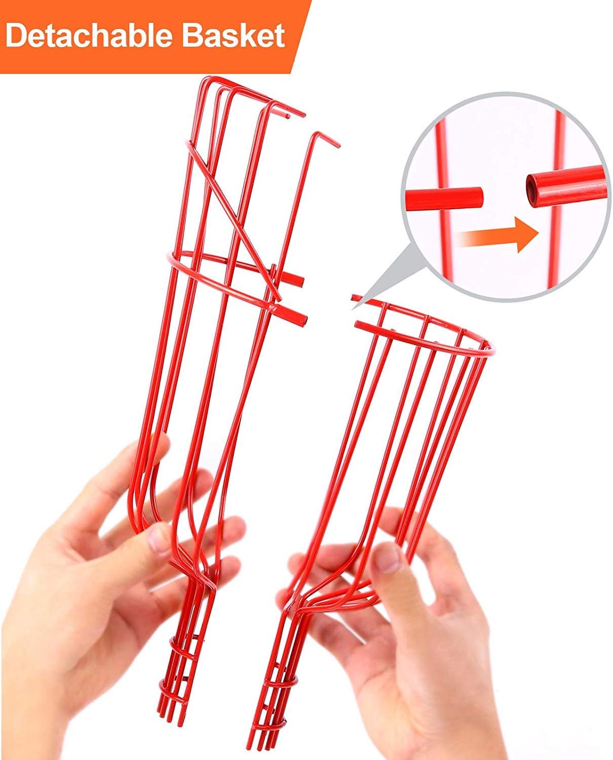 SANDEGOO Fruit Picker Tool,Fruit Picker with Light-Stainless Steel Splicing Rod, Fruit Picking Equipment for Getting Apple Oranges and Fruits Tree (13 FT)