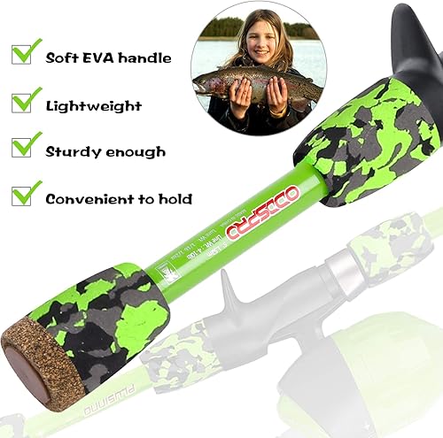 Miniatura 10 de ODDSPRO - Juego de caña de pescar telescópica y portátil, kit de caña y carrete Spincast para niños y jóvenes