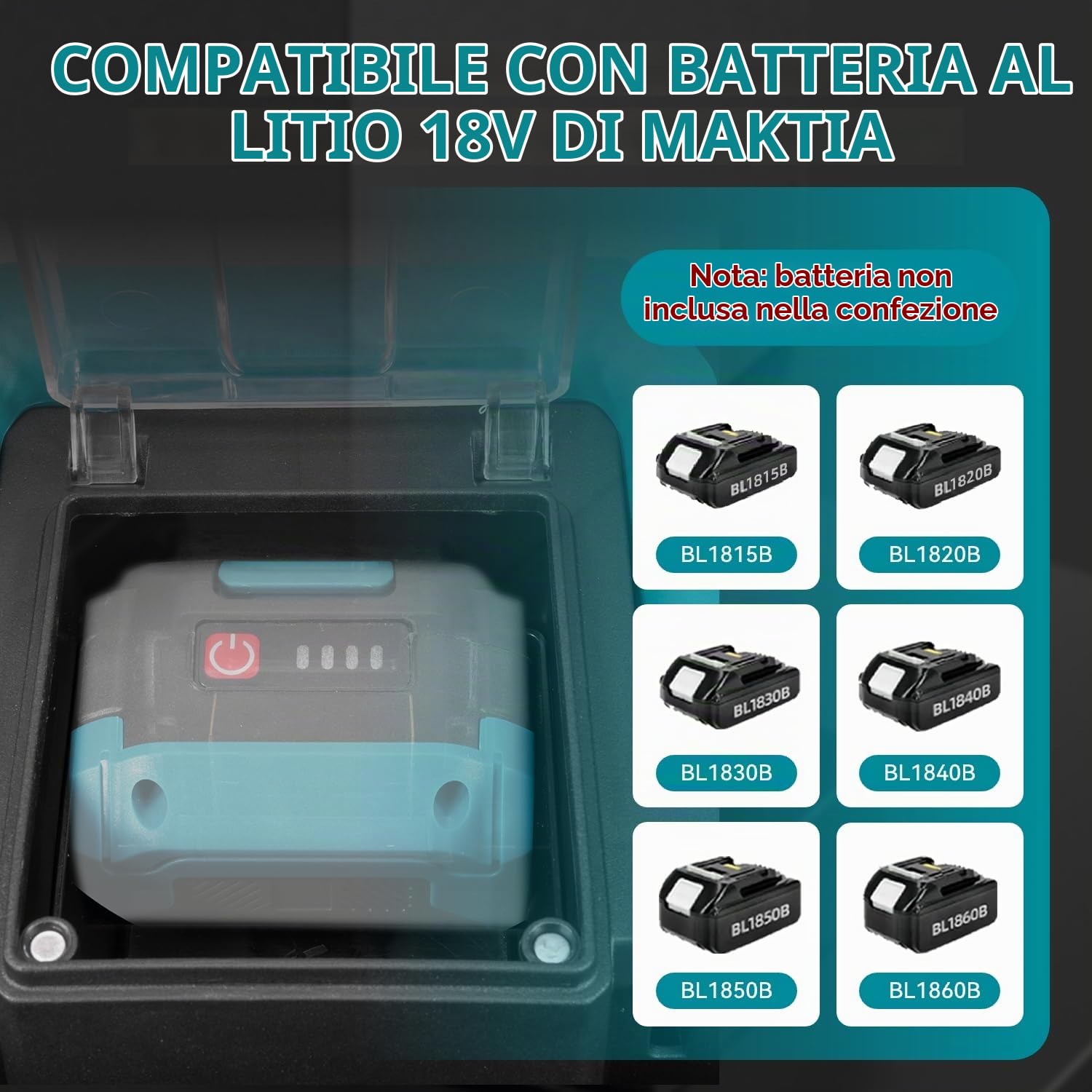 Yofidra Aspiratutto Solidi e Liquidi, 3 in 1 aspirapolvere da officina, aspirapolvere senza spazzole da 15 kPa, 10 L, filtro HEPA, compatibile con batteria Makita da 18 V (batteria non inclusa)