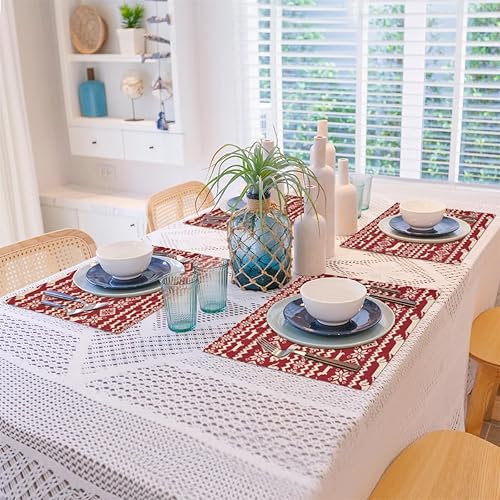 Miniatura 8 de Dogs Adorable Decor Placemats Set of 4 Table Mats Washable Placemat Waterproof Place Mats for Party Home Dining Table Decor 18x12 in