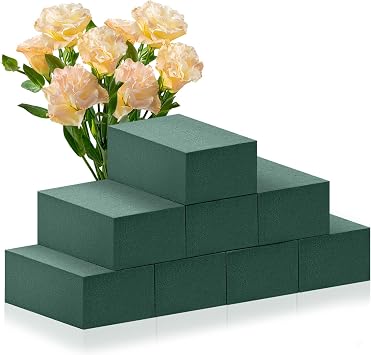 2 Pcs Floral Foam Blocks, 7.8" L x 3.5" W x 2.4" H Green Foam for Flower Arrangements, Plant Foam Dry & Wet Flower Foam, Florist Foam for DIY Crafts, Wedding, Birthdays, Home Decorations