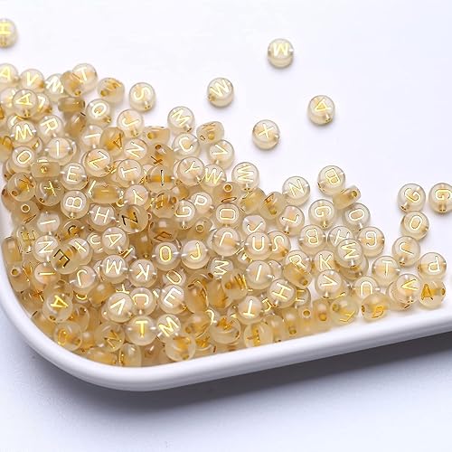 Miniatura 16 de ToBeIT - 1000 cuentas de letras de acrílico con forma de alfabeto, cuentas redondas de 4X7mm, cuentas blancas, accesorios de joyería, abalorios