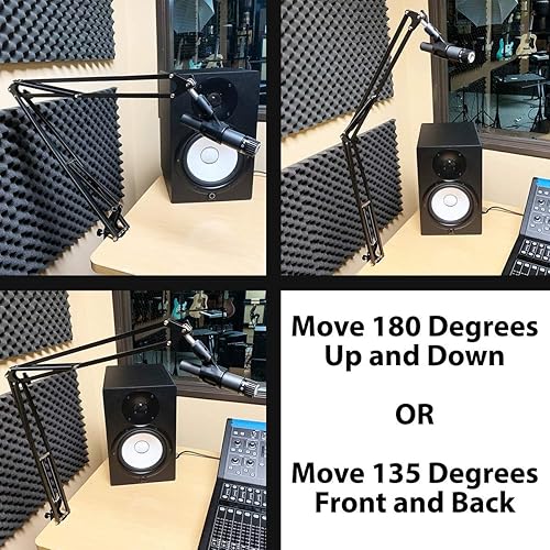 Miniatura 10 de ChromaCast Pro Series - Soporte de escritorio ajustable para micrófono de 38 pulgadas con suspensión de pluma, incluye clip para micrófono