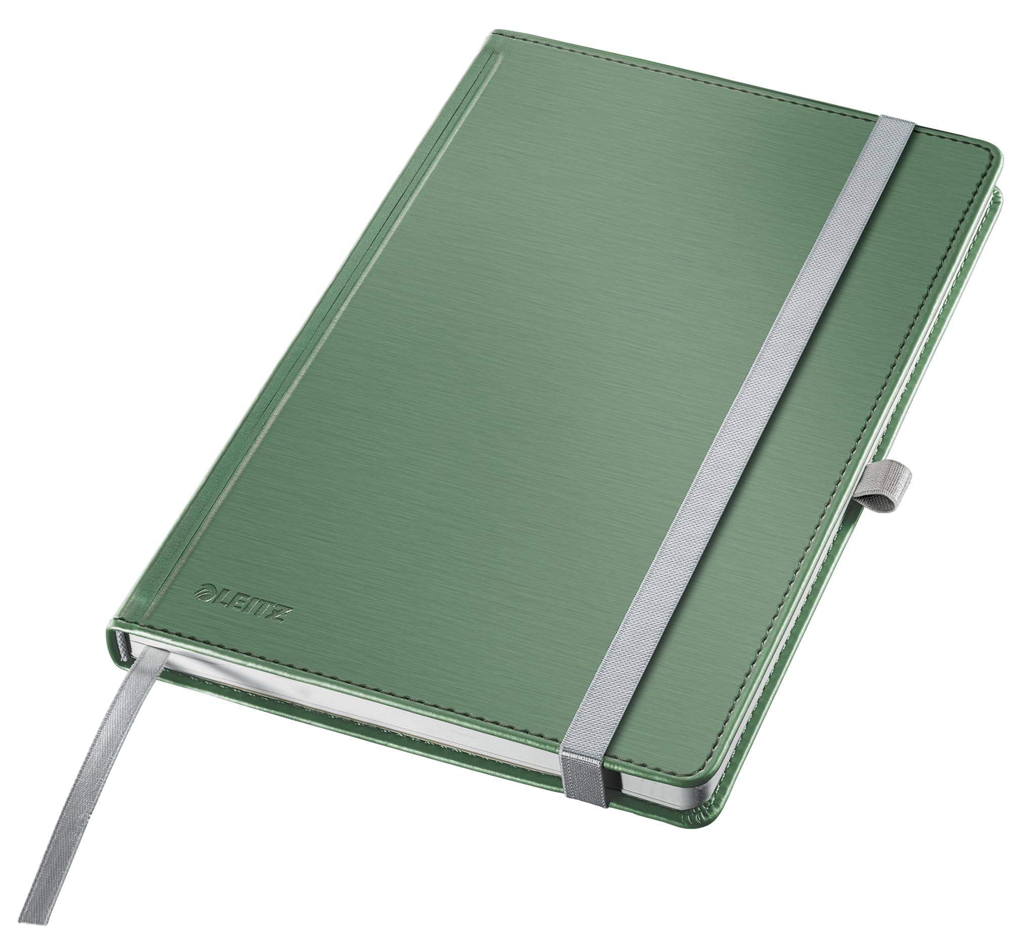 Leitz Style A5 Lined Notebook, Hardcover, 160 Pages, 80 Sheets, FSC-Certified 100 g/m² Paper, Elastic Strap & Bookmark, for Office & Home Office, Green, 44851053