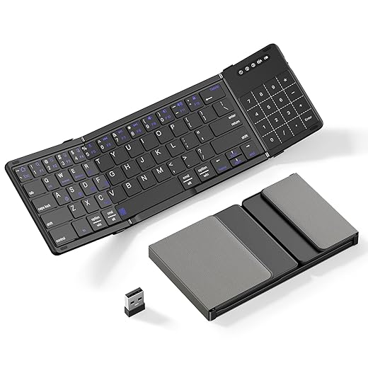 2-in-1 Foldable Keyboard with Magnetic Bracket