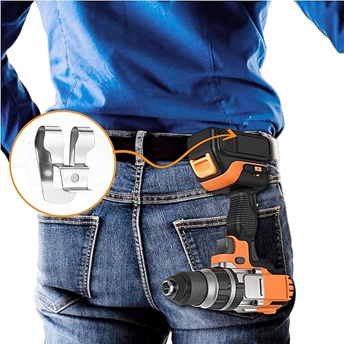 Miniatura 5 de 8 piezas 633586002 Clip de cinturón de repuesto para herramientas Ryobi Ridgid de 18 V, gancho de cinturón de acero inoxidable 304, se adapta a