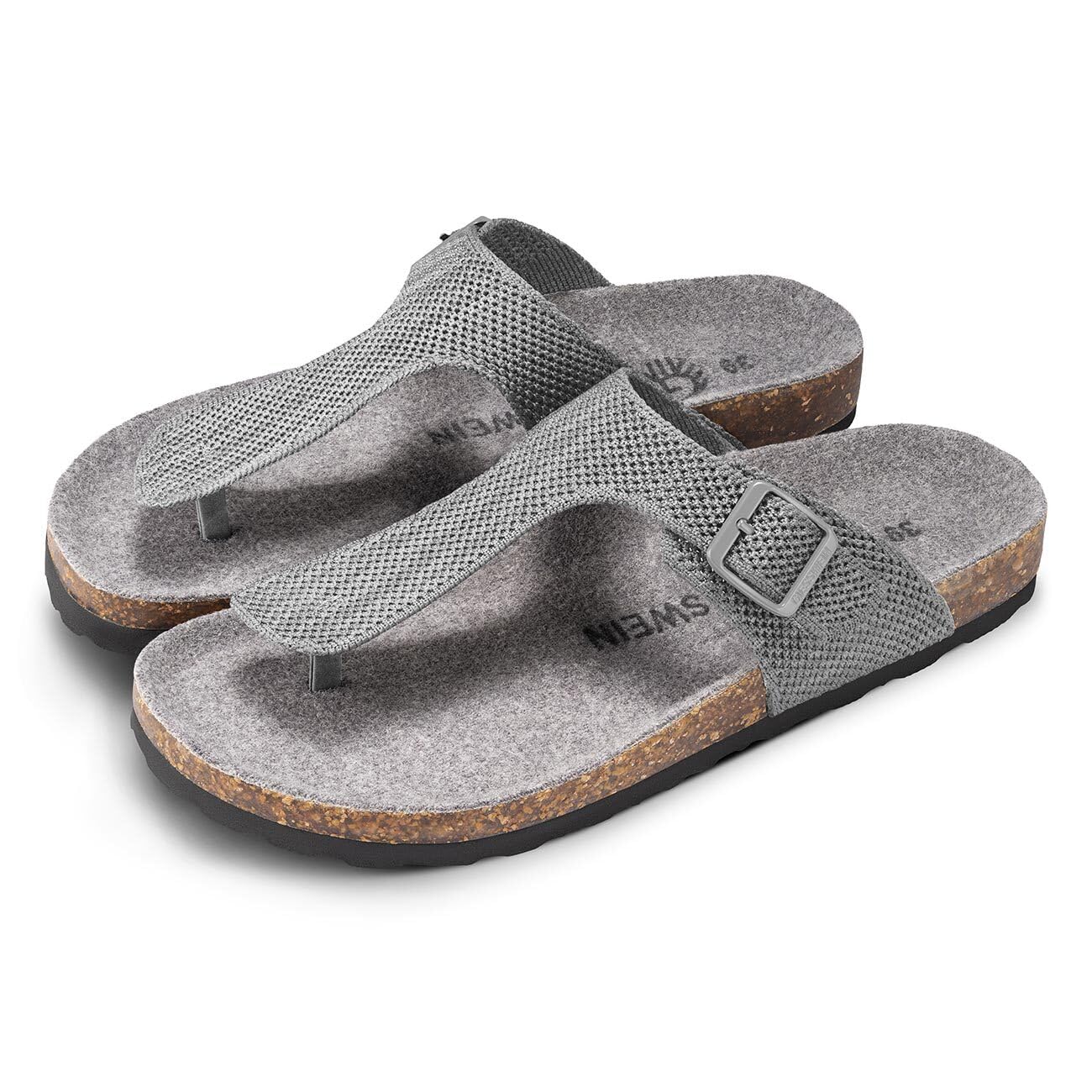 Giesswein Merino Slides Lite – Ergonomische Merino-Sandale mit Korkfußbett, verstellbarem Riemen & Anti-Rutsch-Sohle