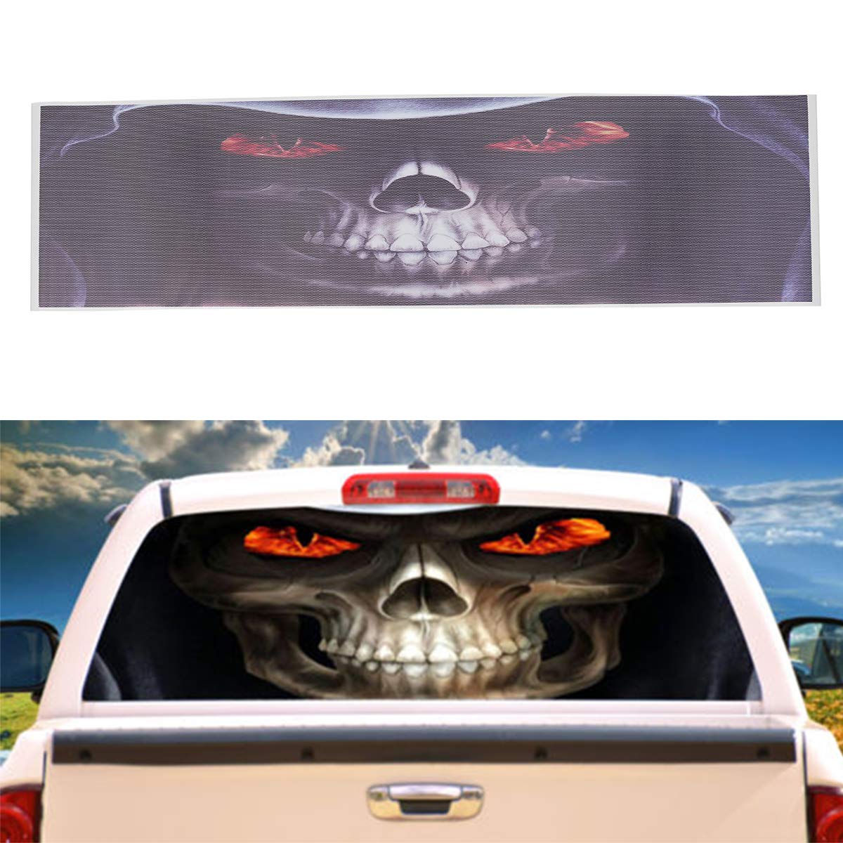 Grim Reaper Death Car Naklejka graficzna na tylną szybę Naklejki dla ciężarówki SUV-a Van - M