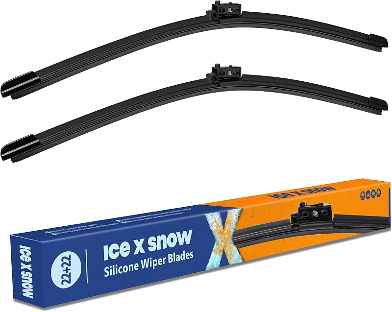 Palhetas do limpador de para-brisa de silicone icexsnow 22" + 22" para Mercedes-Benz C-Class e GLC-Class – Kit com 2