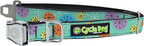 Atomic Starburst - Collar para perro (grande, 17-27 pulgadas), collar impermeable sin olor para perros y cachorros, hebilla de cierre seguro,