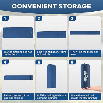 Hioutdoor 10CM Camping Self-Inflating Mat, Ultralight Inflatable Mattress with Foot Pump & Pillow, Compact Air Mattress for Outdoor Camping Hiking Beach