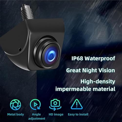 Miniatura 4 de Cámara HD de visión trasera delantera y trasera para automóvil, rotación de 360°, gran ángulo de visión, IP68K, impermeable, universal, marcha