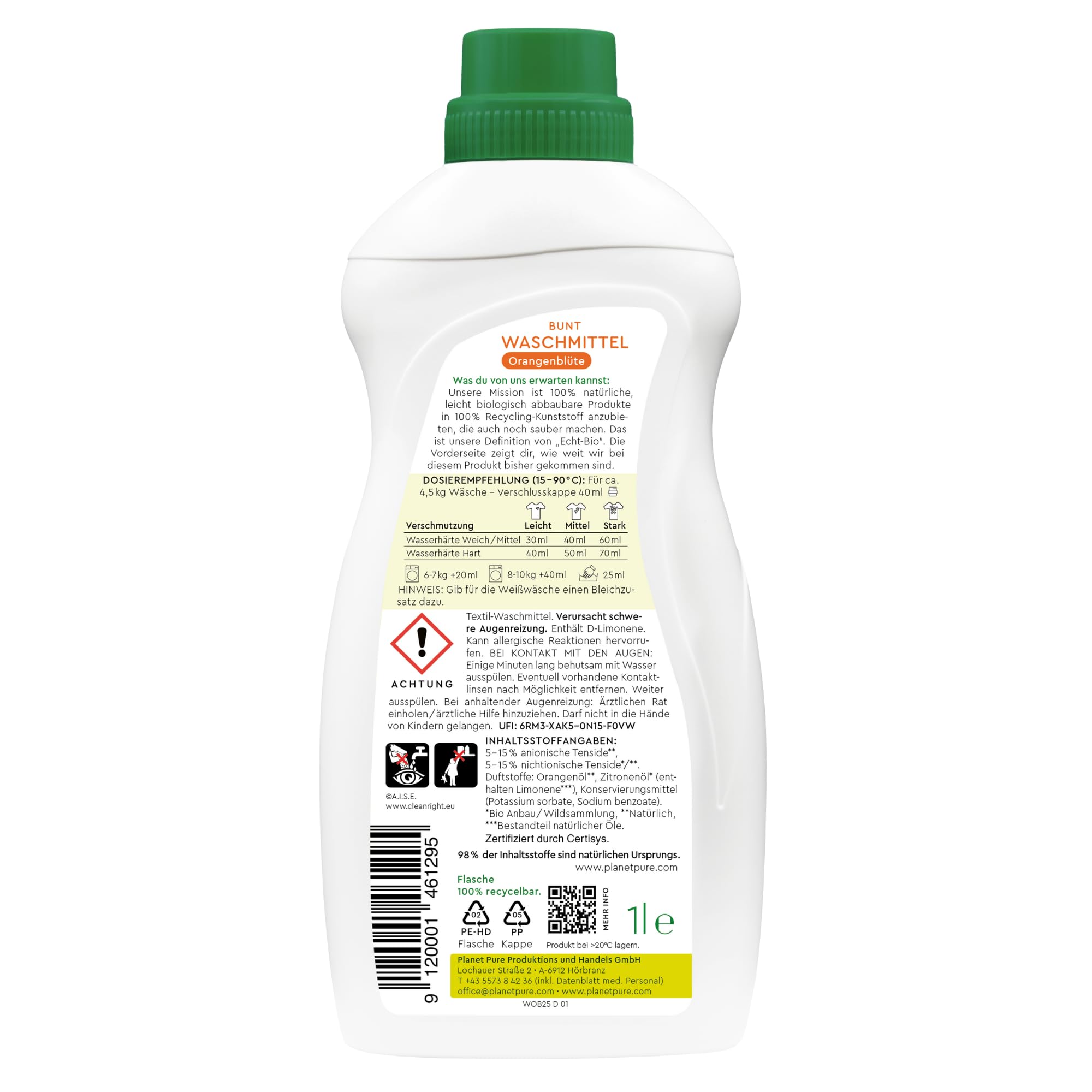Planet Pure Środek Piorący, Biały, 1 Litr