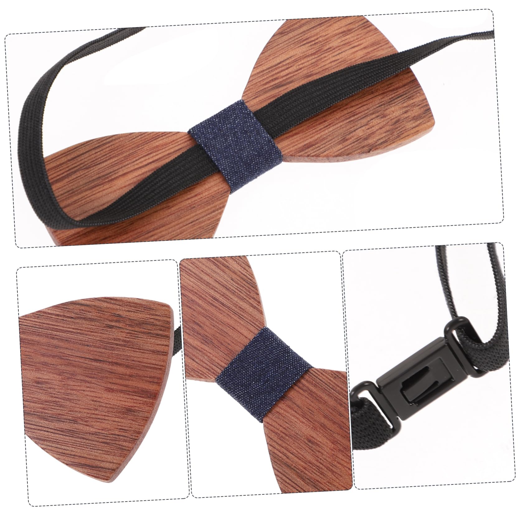 BESPORTBLE Novelty Bow Tie Wooden Design for Decorative Bow Decor Comfortable Fit Wedding Party Accessory