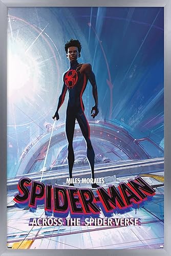 Trends International Marvel Spider-Man Across The Spider-Verse - Póster de Miles Morales de una hoja, 22.37 x 34.00 pulgadas, versión enmarcada