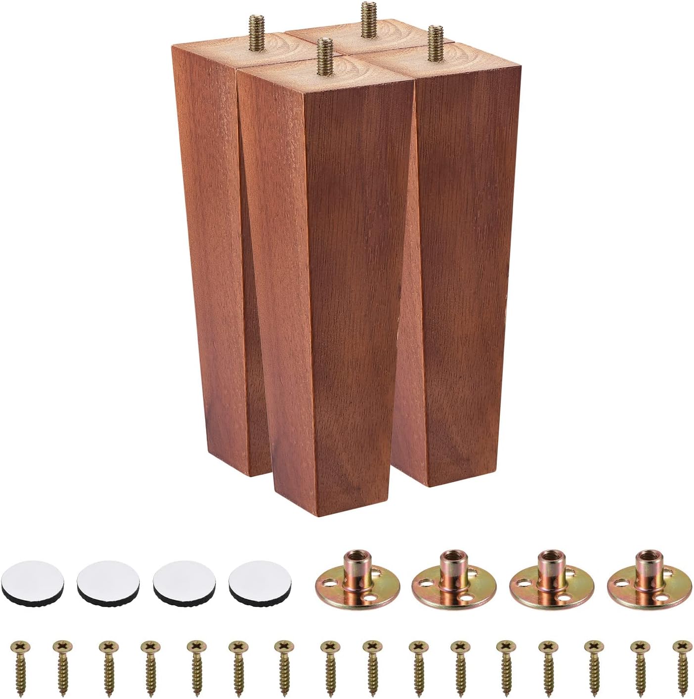 uxcell Furniture Legs, 8 Inch(200mm) Set of 4 Square Solid