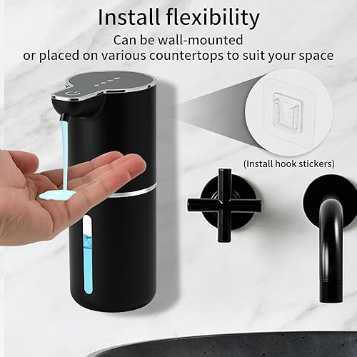 Miniatura 5 de Dispensador de jabón automático recargable, dispensador de jabón sin contacto ajustable de 4 niveles eléctricos, para cocina, baño, hotel,