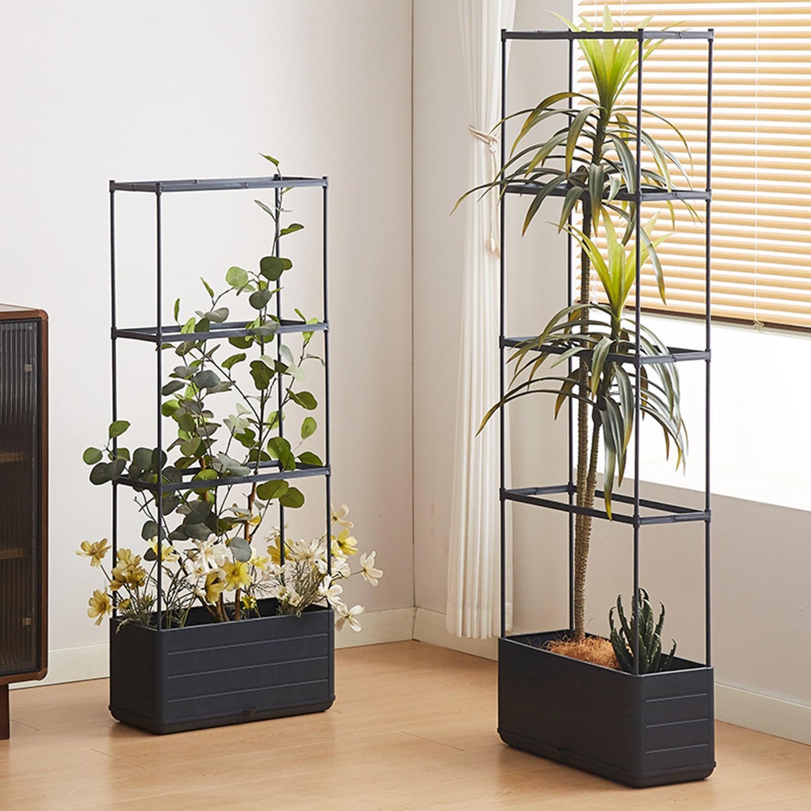 Jardinière Carré Potager Vertical Bac Profond Conteneur Auto-irrigant avec Matériau Résistant Au Soleil Adapté pour Tomates Poivrons, 3 Niveaux