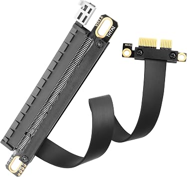 PCIE 3.0 X1 to X16 Extension Cable PCI-Express 1X Male to 16X Female Extender Adapter for Graphics, WiFi, USB, Sound Cards etc - 20cm / 7.87inch