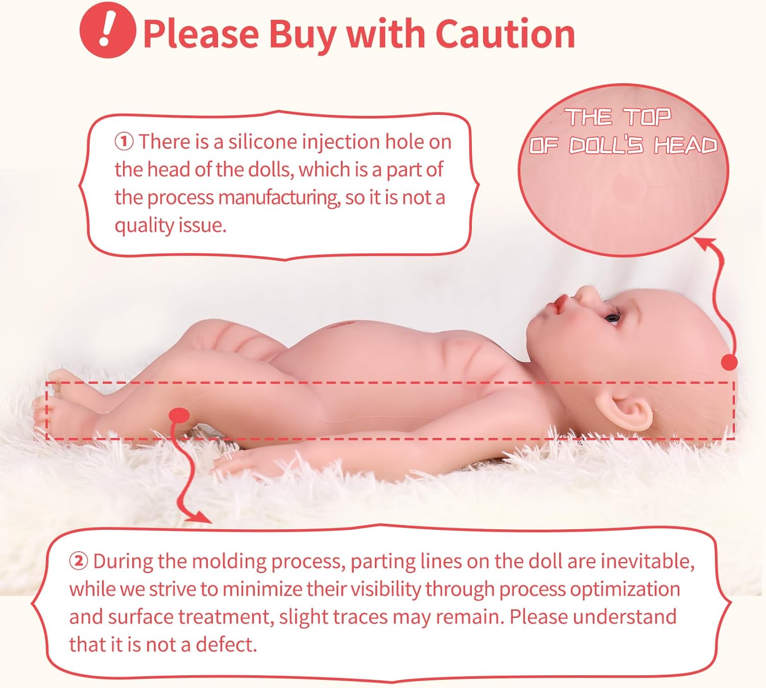Realistic Reborn Silicone Doll Baby Full Body 17.3 Inch Lifelike Newborn Baby Girl Doll Eyes Open 6.4 Lb not Vinyl for Education Companionship (Fair Skin)