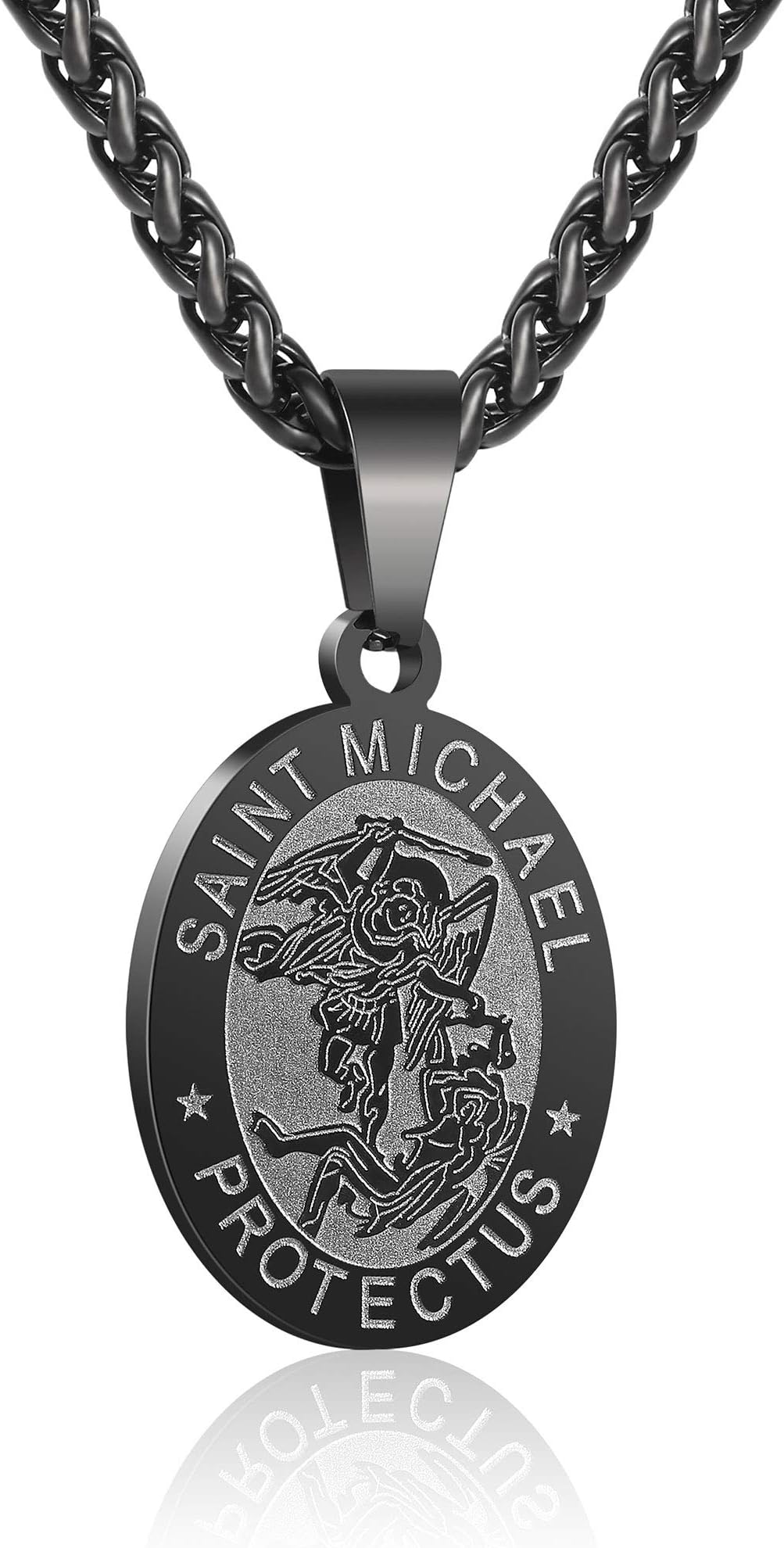 Saint St Michael/Christopher/Jude/Benedict/Joseph/Anthony Medal Necklace for Men Boys 24 In Religious gifts