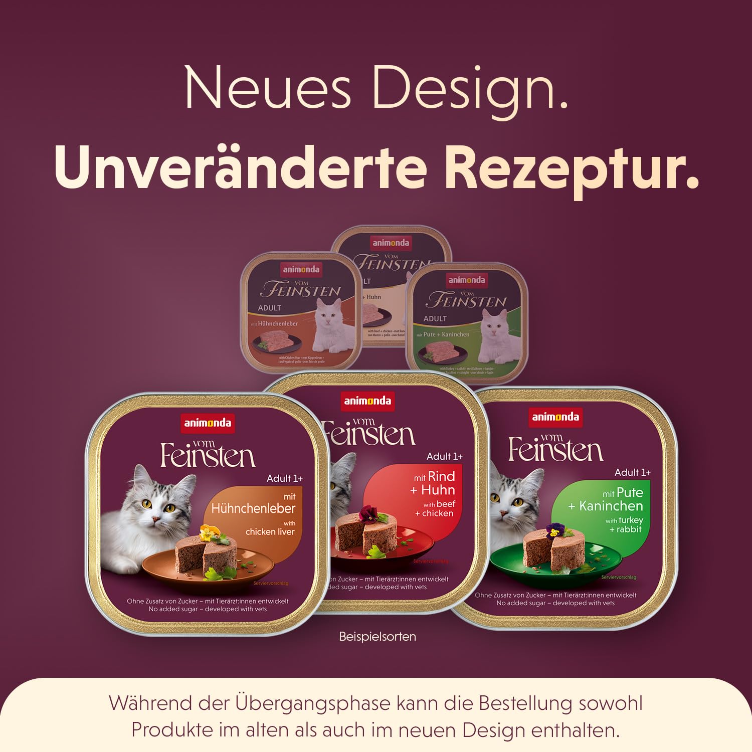 vom Feinsten Katzenfutter nass mit Geflügel + Kalb (32 x 100 g), Katzenfutter nass ohne Getreide und Zucker von animonda, mitfrischen… – Ansicht 3